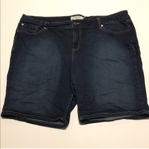 EUC Size 24 Mid Bermuda Dark Wash Shorts